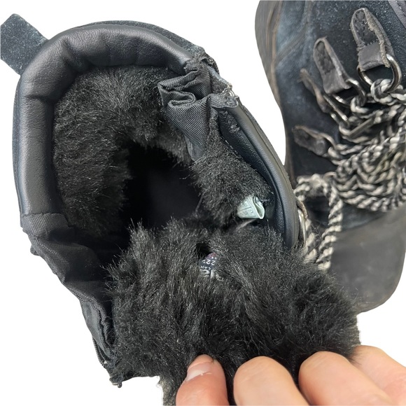 PAJAR Women's Black Leather Suede Lace Up Faux Wool Snow Winter Boots -30c 10 - Picture 8 of 14